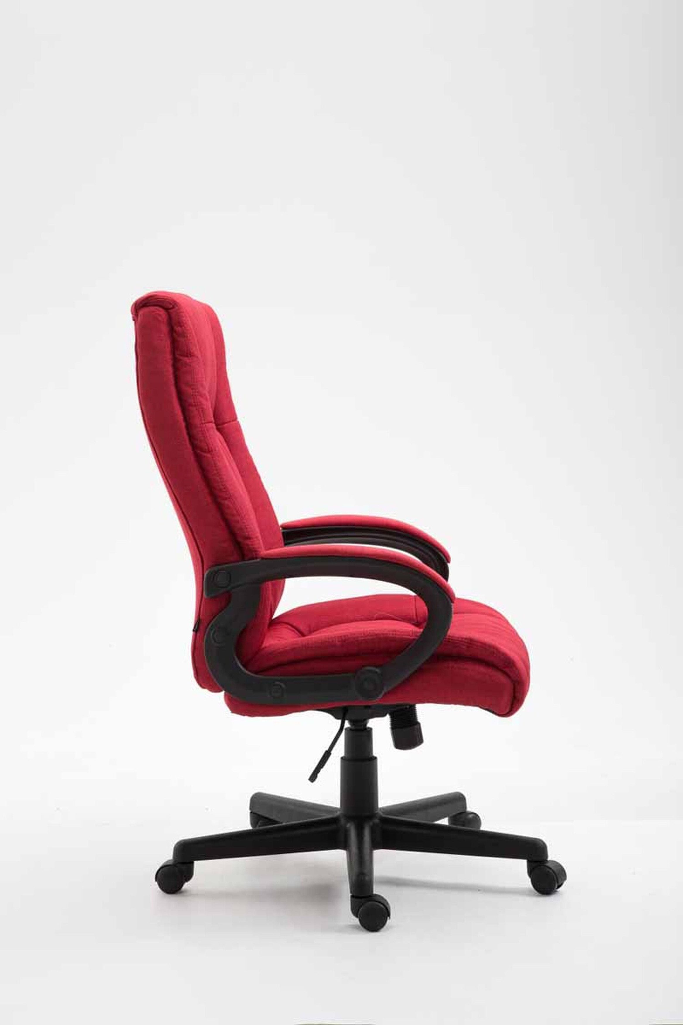 TPFLiving Bürostuhl Sportino XL mit bequemer Rückenlehne - höhenverstellbar - 360° drehbar (Schreibtischstuhl, Drehstuhl, Chefsessel, Bürostuhl XXL), Gestell: Kunstleder schwarz - Sitz: Kunstleder Rot