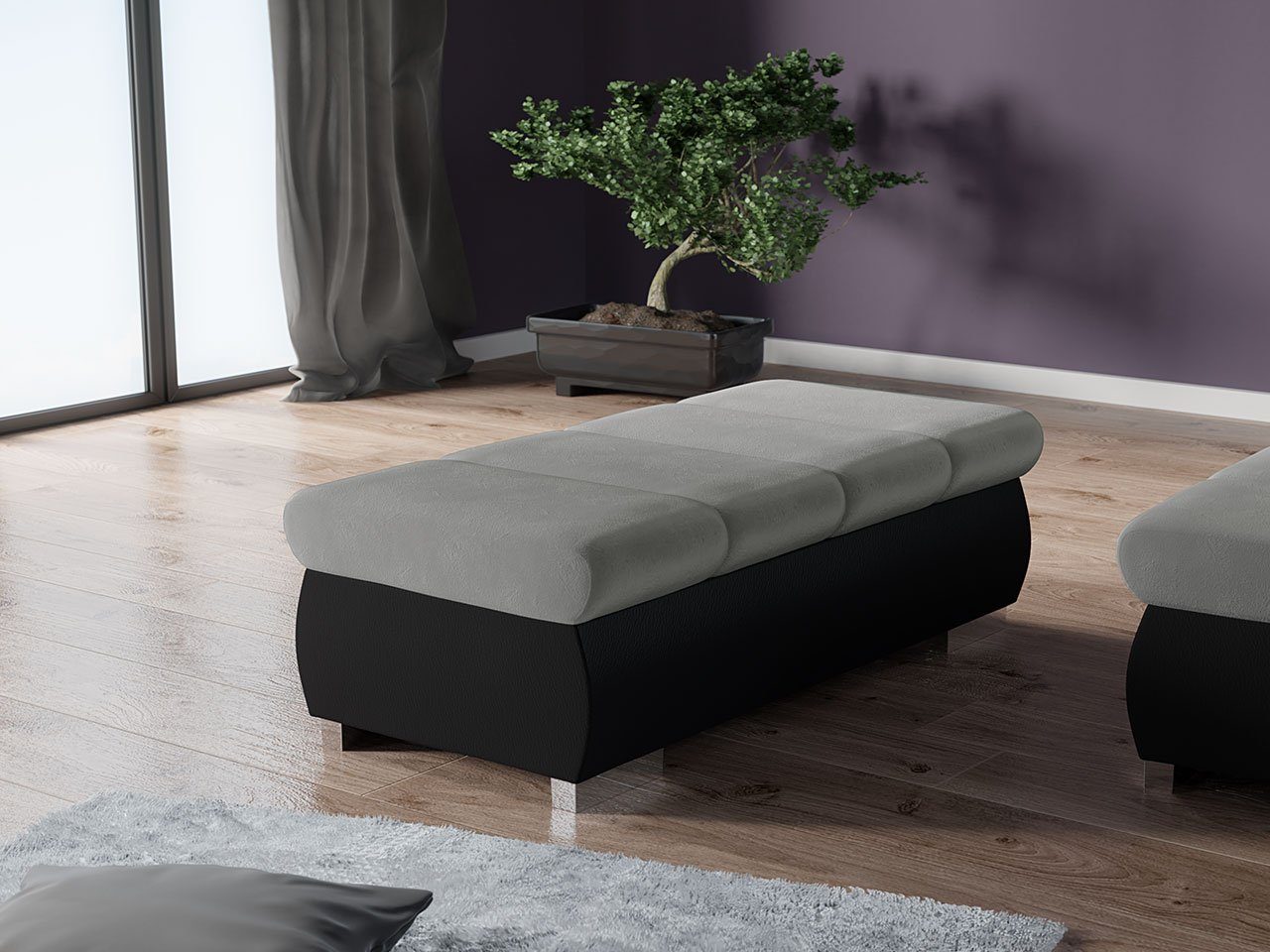 MIRJAN24 Polsterhocker Bangkok Groß, Holzkonstruktion, 120x60x39 günstig online kaufen