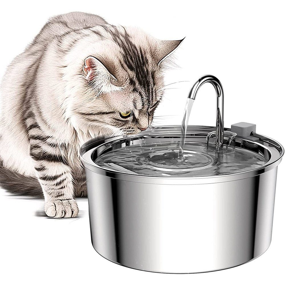 Trinkbrunnen Trinkbrunnen für Katze, Katzenbrunnen aus Edelstahl, Wasserhahn-Design