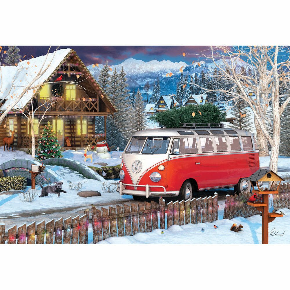 EUROGRAPHICS Puzzle VW Christmas Bus in Puzzledose, 550 Puzzleteile günstig online kaufen