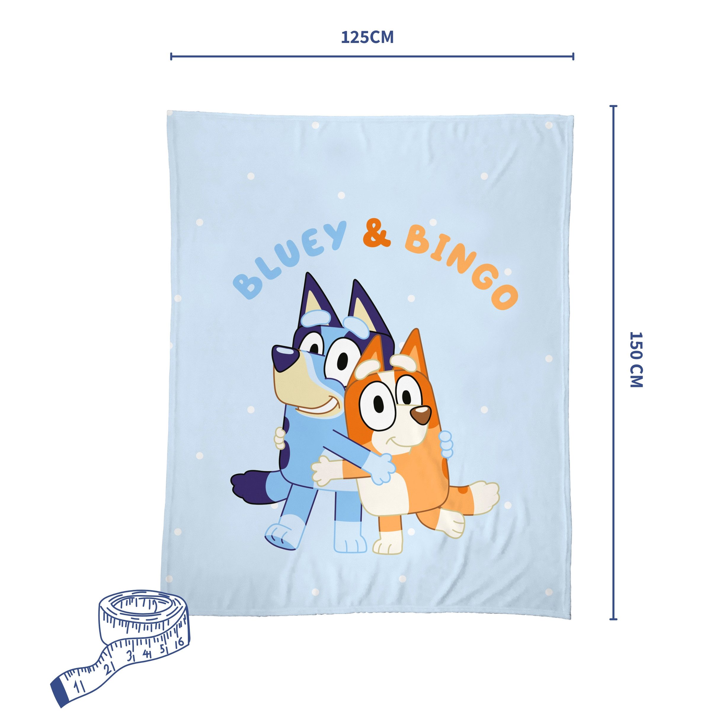 Kinderdecke Bluey & Bingo flauschige Kuscheldecke für Kinder mit Bluey Motiv, MTOnlinehandel, Superweiche Fleecedecke für gemütliche Kuschelmomente – Bild 4 von 5