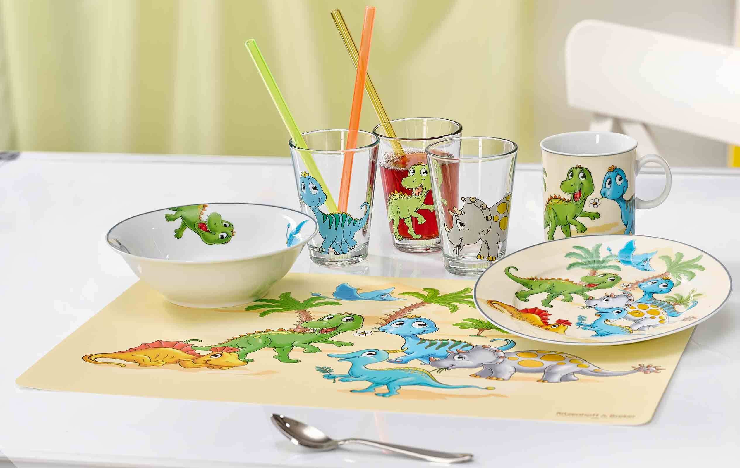 Ritzenhoff & Breker Kinderbecher Dino und Dschungeltiere Kindergläser 200 ml, 6-tlg., Glas