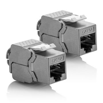 deleyCON deleyCON 3x Keystone Dose Netzwerkdose mit 6x CAT 6a Keystone Jack Netzwerk-Adapter