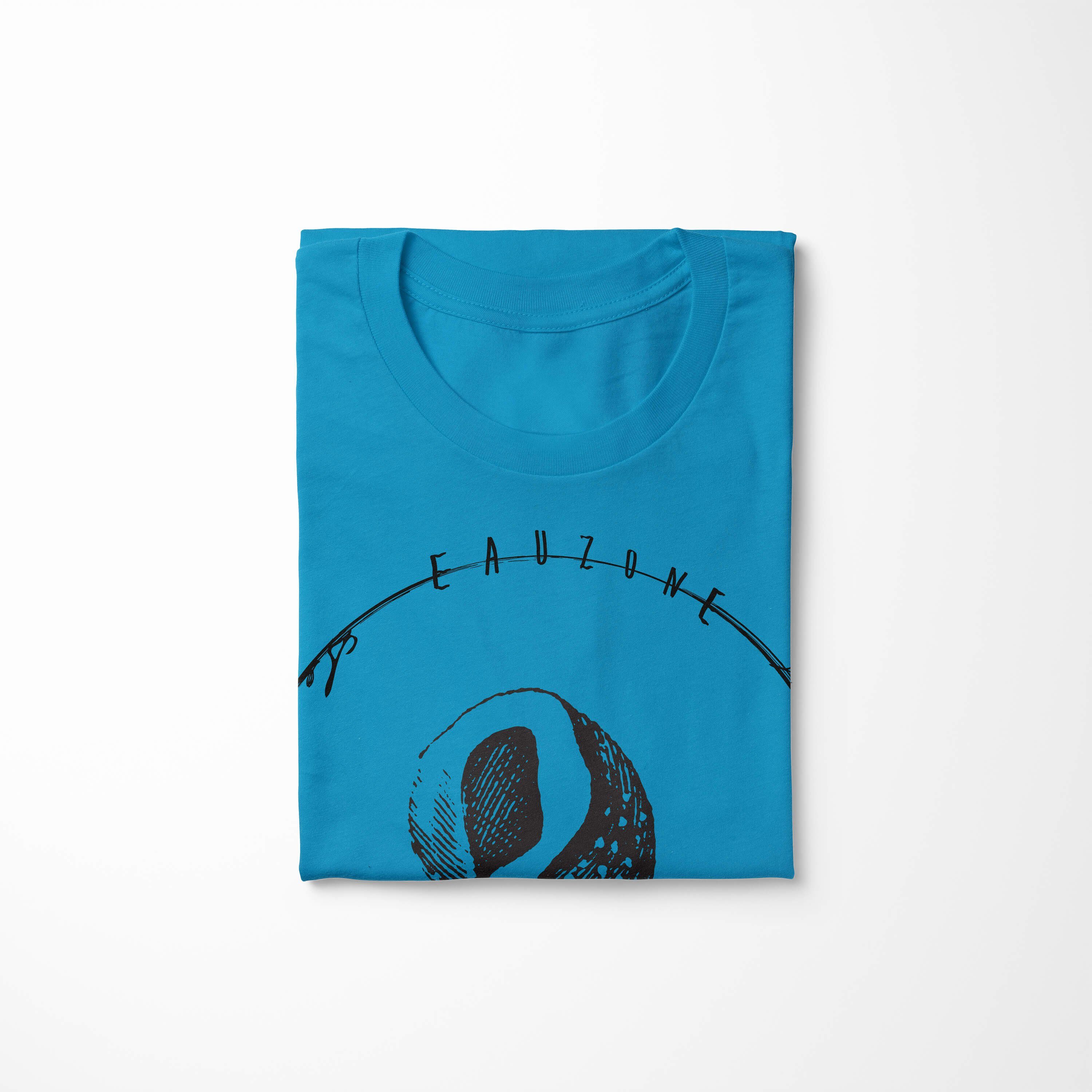 Sinus Art T-Shirt T-Shirt Sea Fische Atoll Schnitt Serie: 006 - Tiefsee sportlicher feine Sea / Struktur Creatures, und