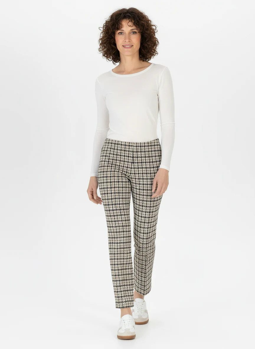 Stehmann Stoffhose Leni2-700 - Hose Damen mit Hahnentritt-Muster - Slim Fit Hose