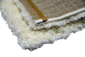 Hochflor-Teppich Shaggy soft Teppich Hochflorteppich weich Bettvorleger uni creme, Carpetia, rechteckig, Höhe: 40 mm