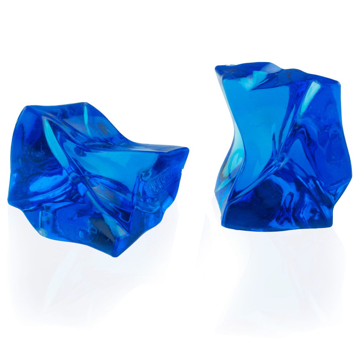 Goodymax Streudeko Kristall-Eis 36 mm Blau 10 Stück, künstliche Eiswürfel Ziersteine Dekosteine Edelsteine Dekoeis