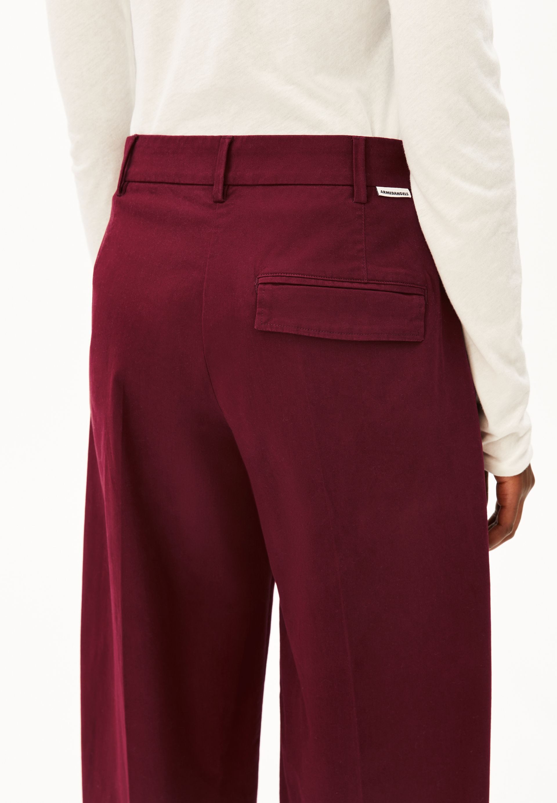 Armedangels Stoffhose BARREL TWILL Webhose aus Bio-Baumwoll Mix (Mid waist, Regular Fit)