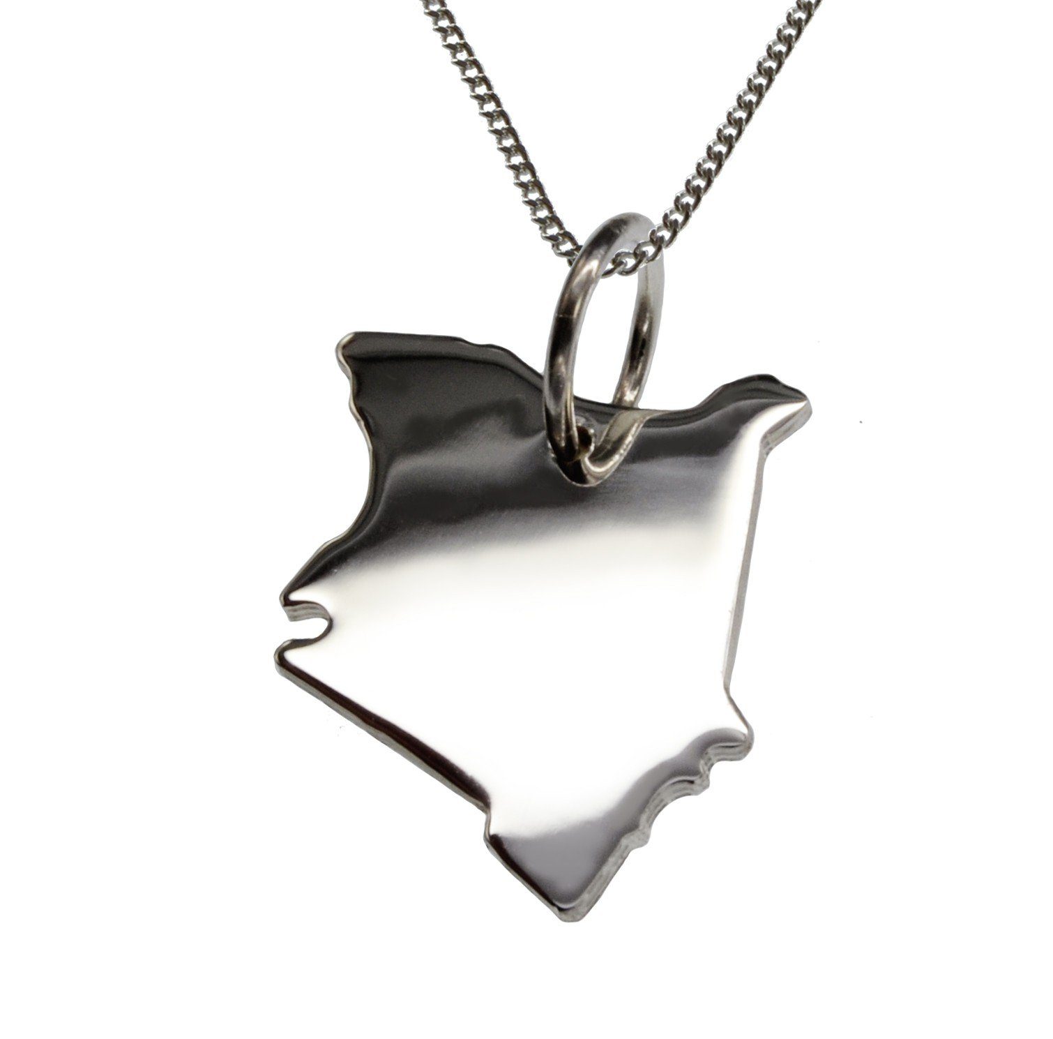 Kette mit Anhänger 50cm Halskette + Kenia Anhänger in massiv 925 Silber