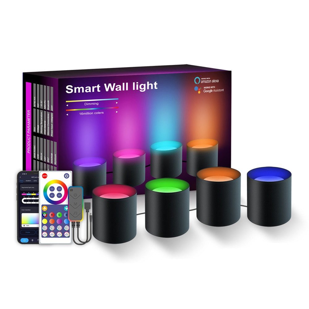 ZEUOPQ LED Aufbaustrahler RGBCW Aufbauleuchte WiFi 30+ Dynamische Szene Alexa Music Sync, LED fest integriert, Wandleuchten mit Alexa für Party Wohnzimmer Schlafzimmer Dekoration
