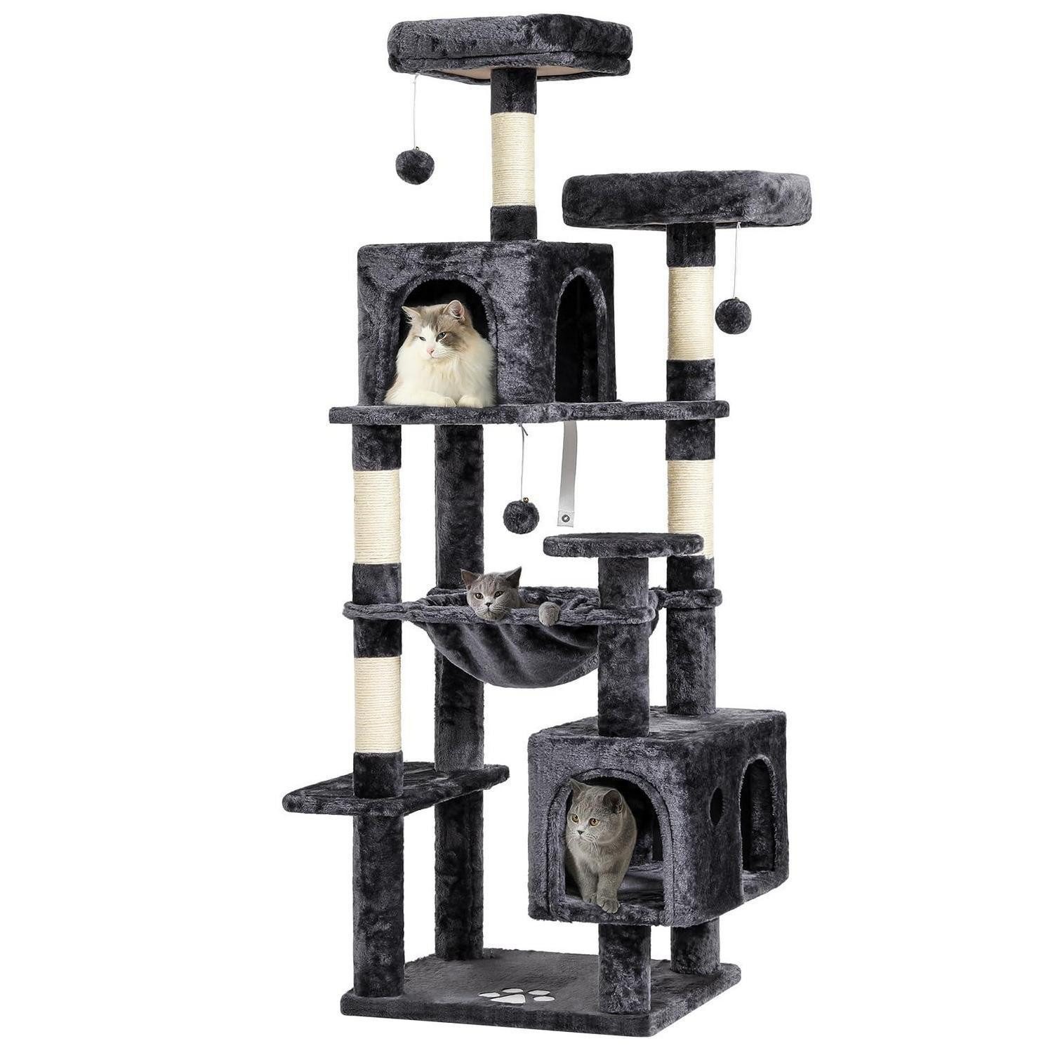 LuxusKollektion Kratzbaum Katzenkratzbaum 2 Pl, 2 Höhlen, Hängematte