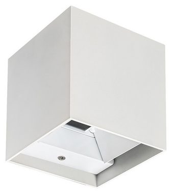 Rabalux Außen-Wandleuchte "Solin" Aluminium, weiß, 5W, G9, IP54, 100x100mm, wassergeschützt