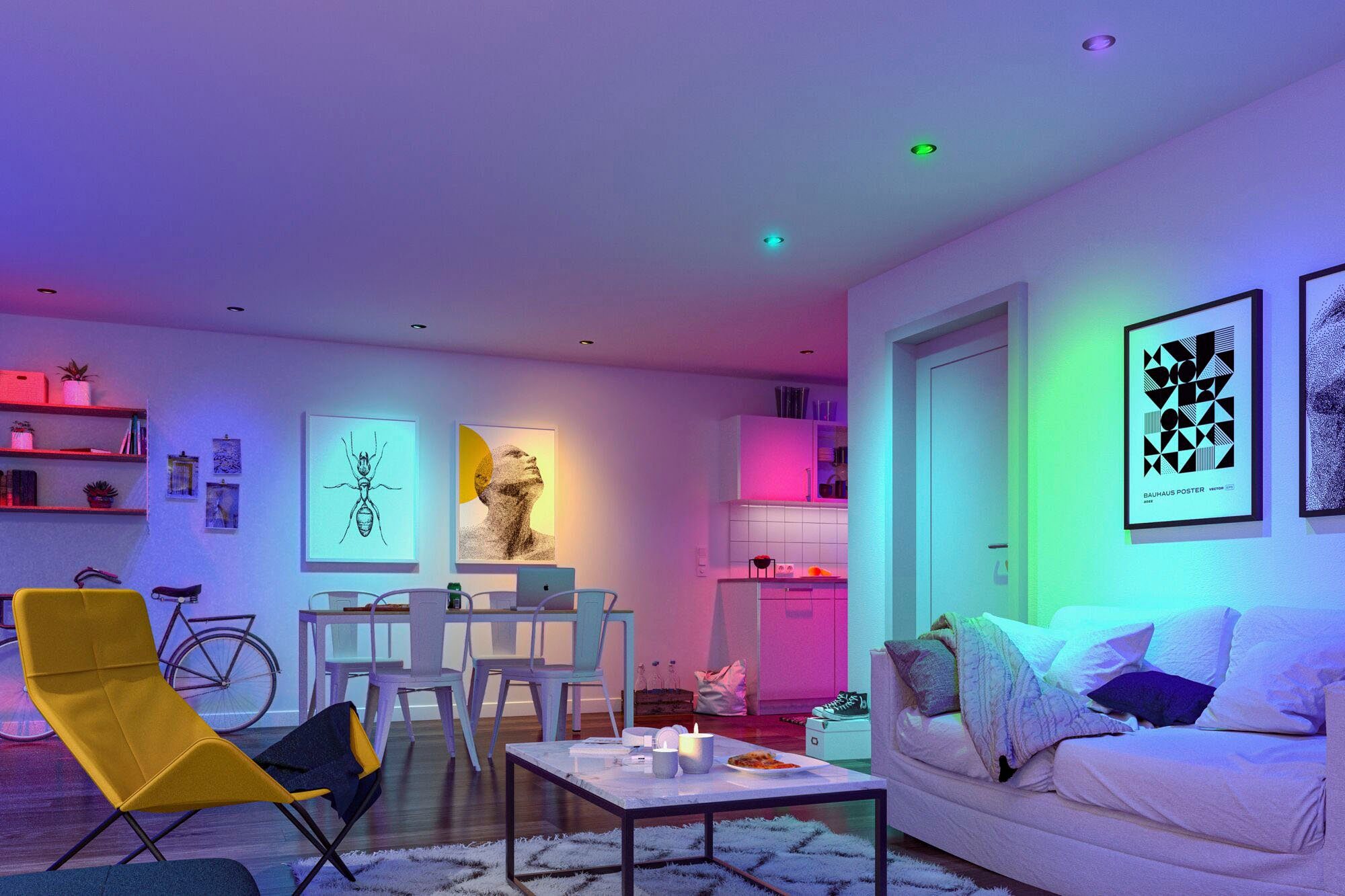 Paulmann LED Einbauleuchte Base 3x420lm 230V, LED fest integriert, Tageslichtweiß, Zigbee Basisset