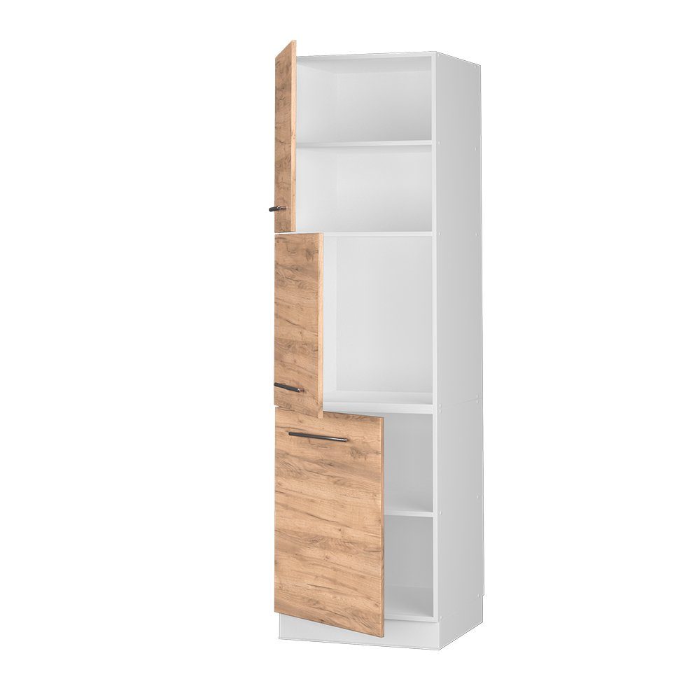 Vicco Herdumbauschrank Fame-Line, Goldkraft Eiche/Weiß, 60 cm (1-St)
