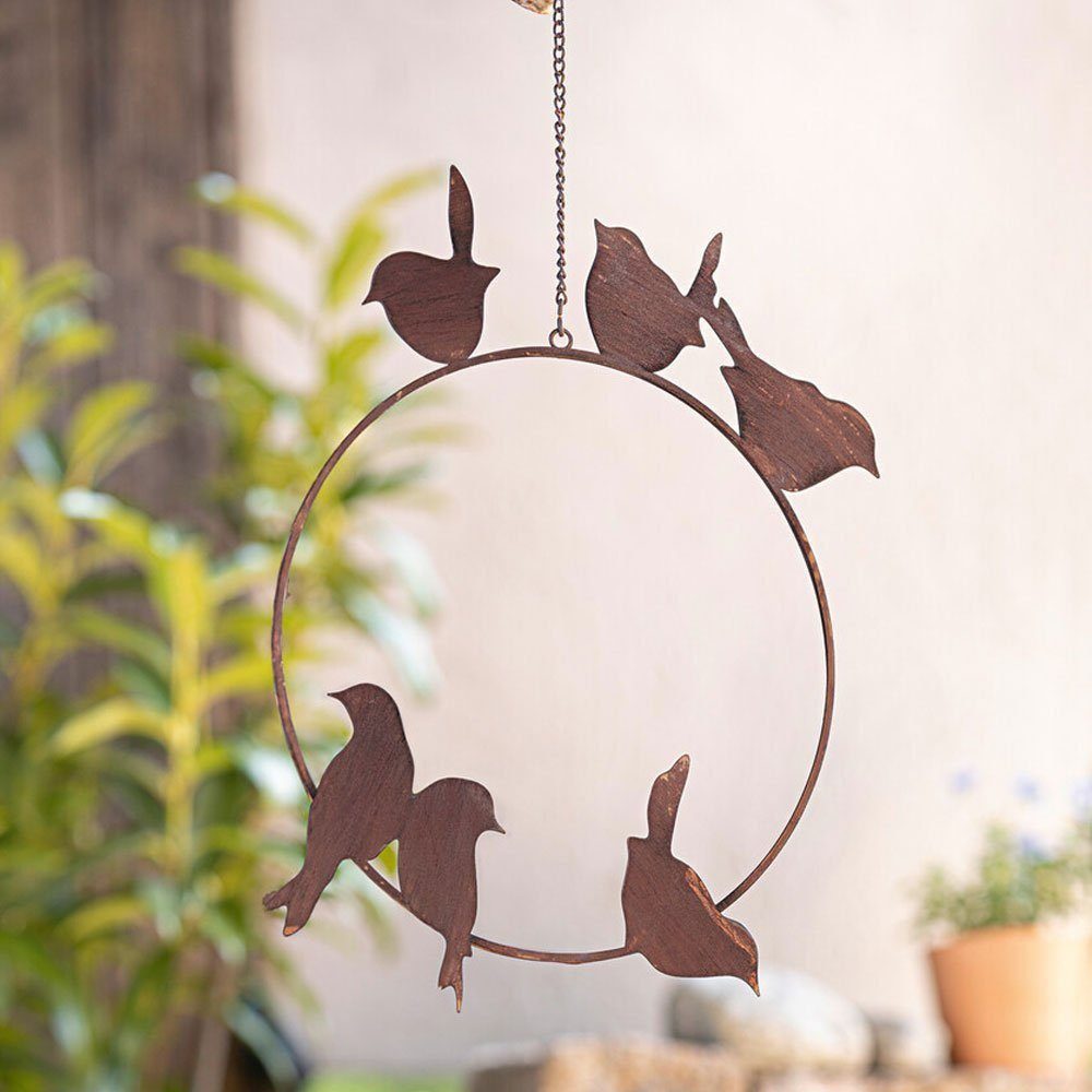 Home-trends24.de Dekohänger Vogel Ring Wand Deko Fenster Hänger Braun Antik günstig online kaufen