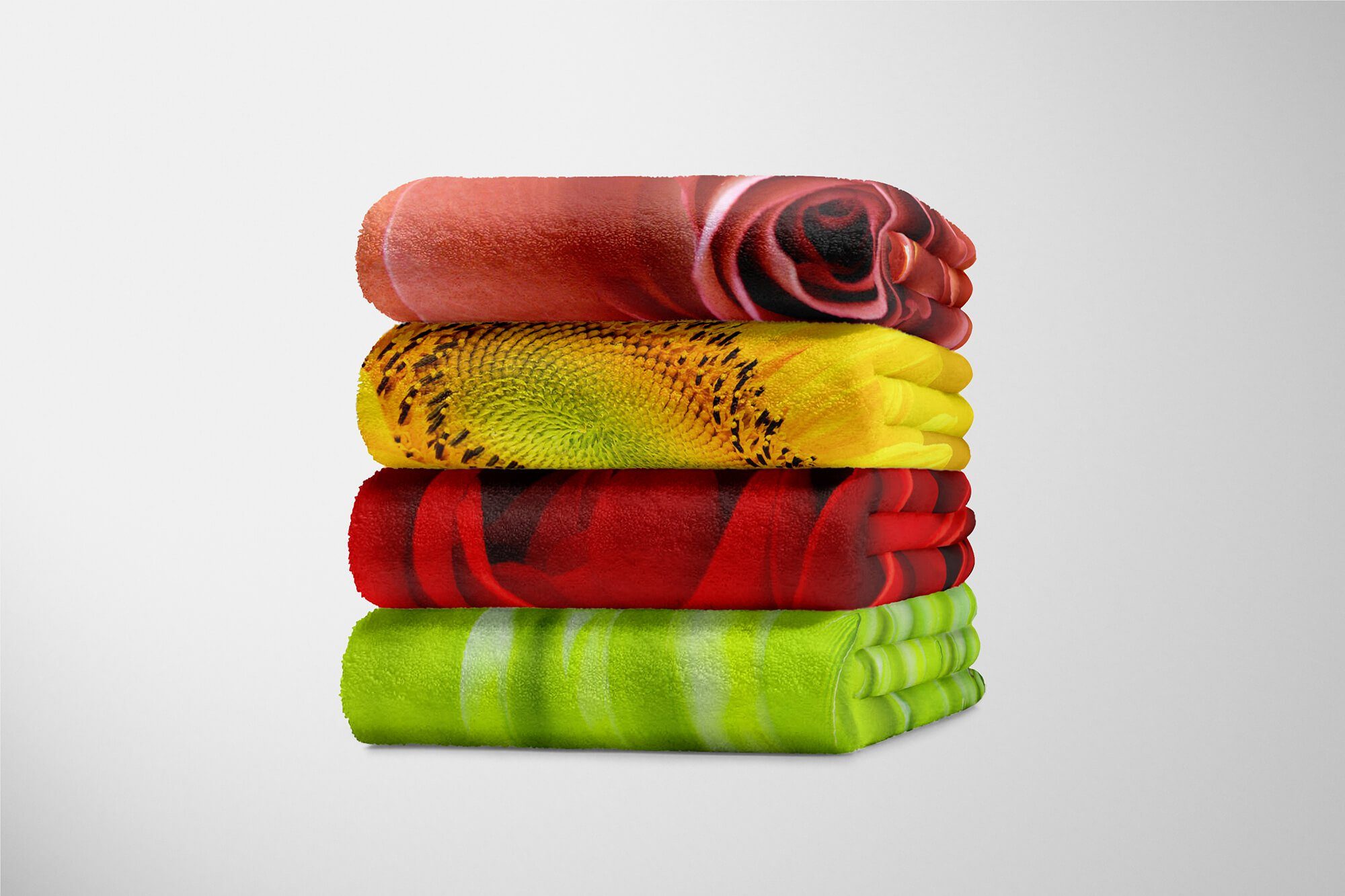 Handtuch Baumwolle-Polyester-Mix Handtuch Art Blüte N, Fotomotiv mit Handtücher Blume Strandhandtuch Saunatuch Kuscheldecke Rote Sinus (1-St),