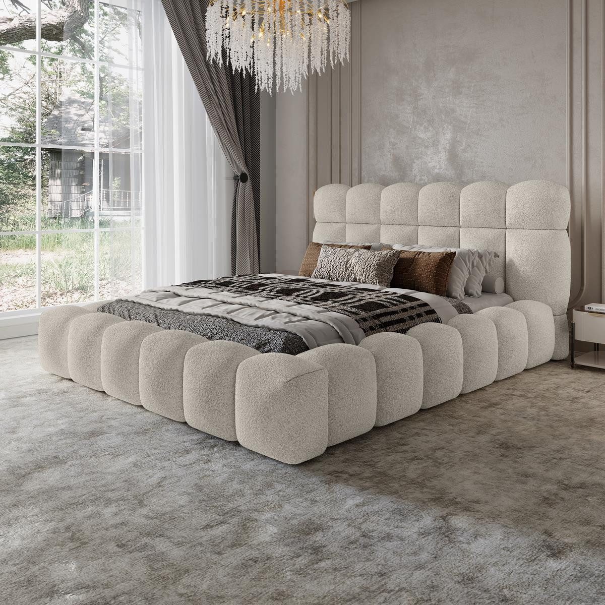 Compleo Polsterbett boucle Designerbett, BUBBL ideale günstig online kaufen