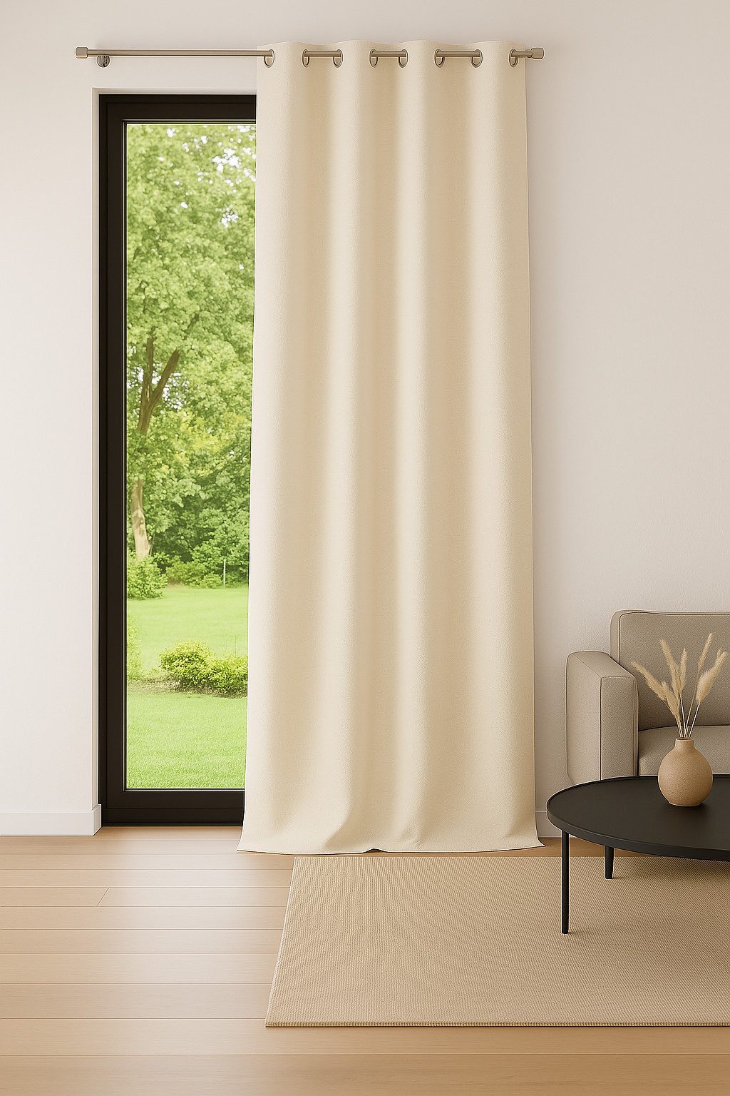 novumfix Vorhang Filzvorhang/Softfilz XXL Kälteschutz beige bis 350 cm lang günstig online kaufen