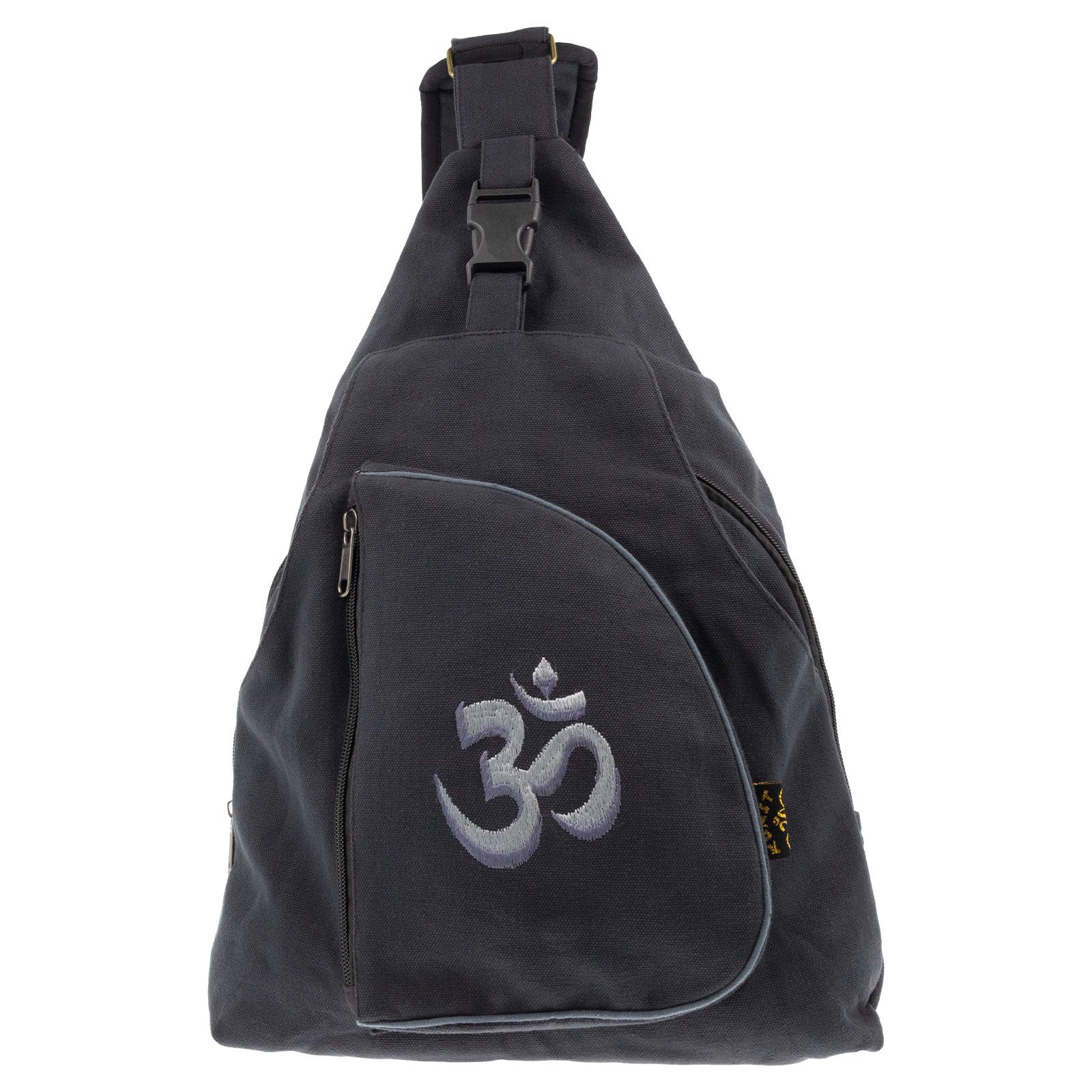 Hippie Bodybag Bag Grau L Schultertasche Rucksack UND KUNST Schultertasche Schwarz OM / Sling MAGIE Symbol