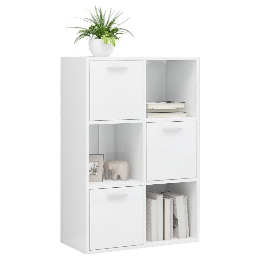 1-tlg. Lagerschrank vidaXL 60x29,5x90 Holzwerkstoff, Bücherregal cm Hochglanz-Weiß