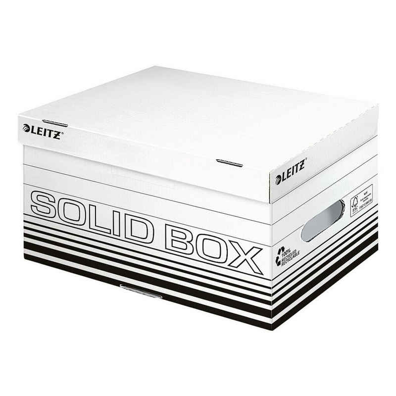 LEITZ Aufbewahrungsbox Solid Box S (10 St), mit Klappdeckel und doppeltem Boden