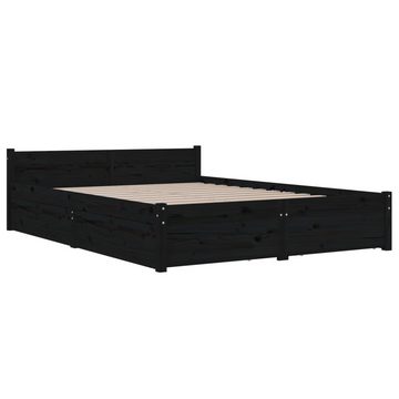 vidaXL Bett Bett mit Schubladen Schwarz 120x190 cm