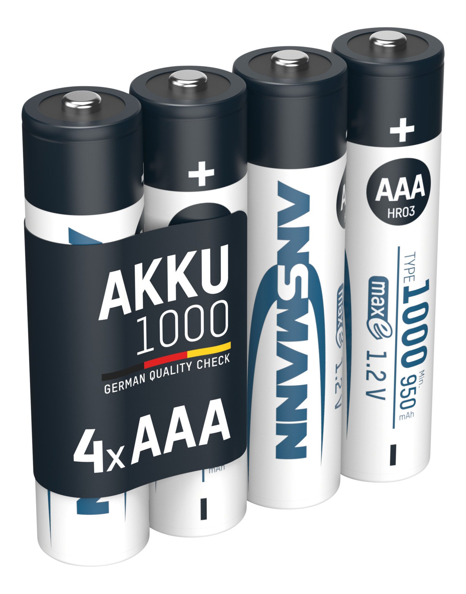 ANSMANN AG Micro AAA Akku 1000 mAh Hohe Kapazität Akku