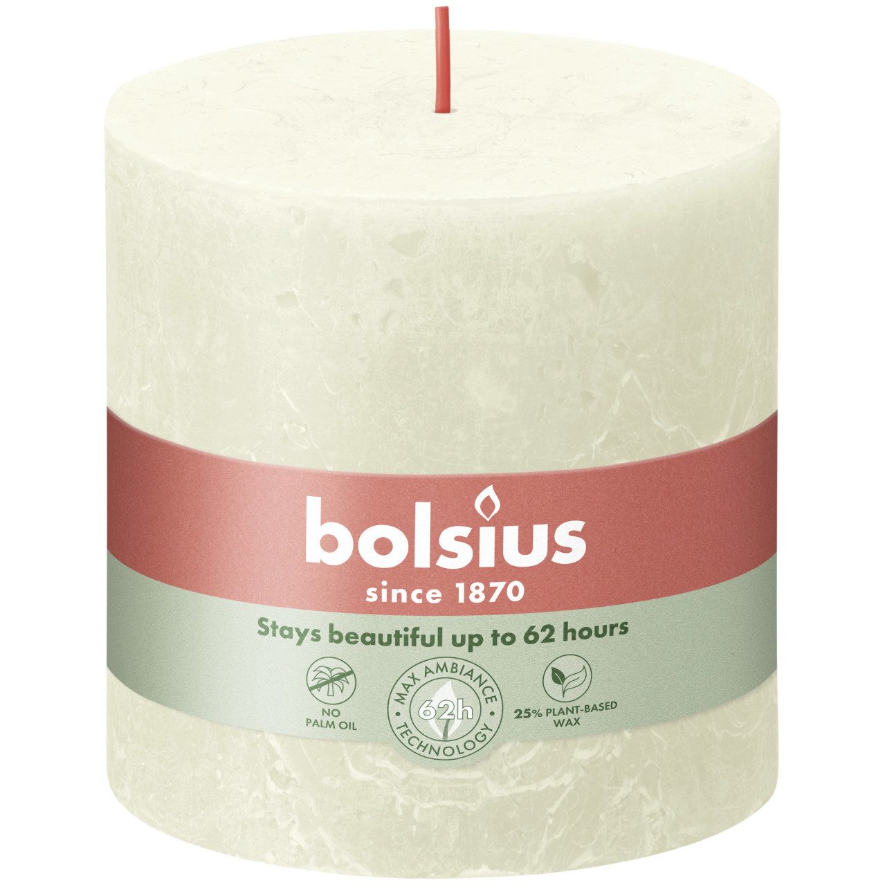 Bolsius Stumpenkerze Bolsius Rustik Stumpenkerze weiche perle, Höhe: 10
