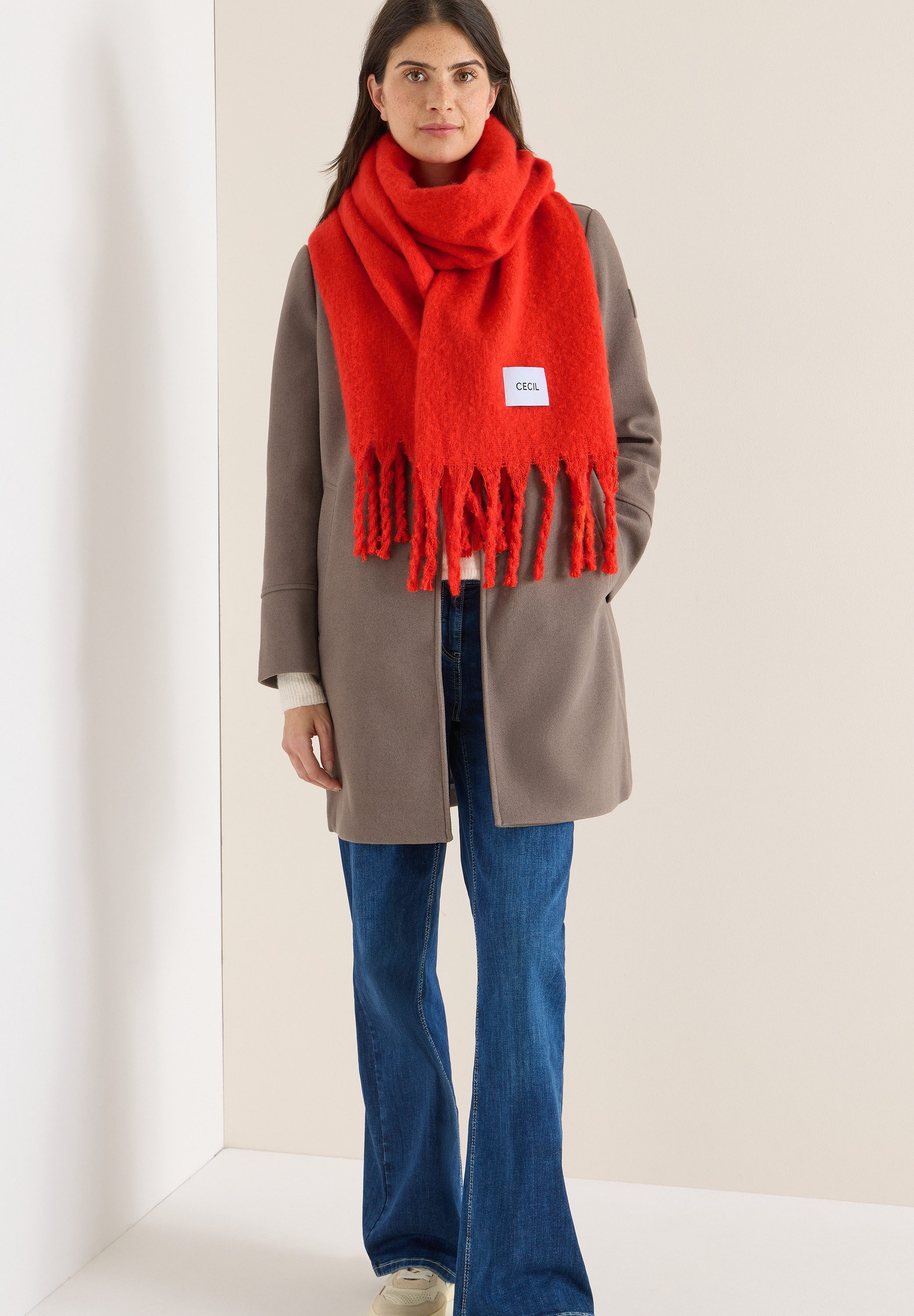 CECIL Schal, mit Fransenkante günstig online kaufen