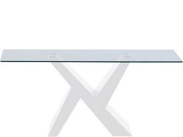 loft24 Esstisch Berta, Tischplatte aus Glas, Hochglanz Optik, Breite 160 cm