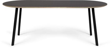 banne Esstisch Esstisch OVAL NERO 200 x 90 cm von banne mit Linoleum Platte schwarz 4023 in Objektqualität