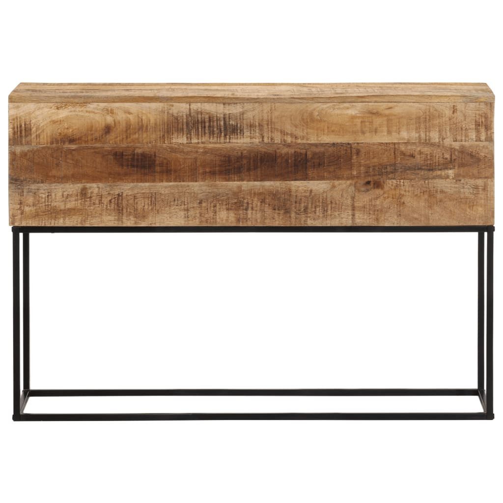 vidaXL Beistelltisch Konsolentisch 110x30x75 cm Raues Massivholz und Eisen (1-St)