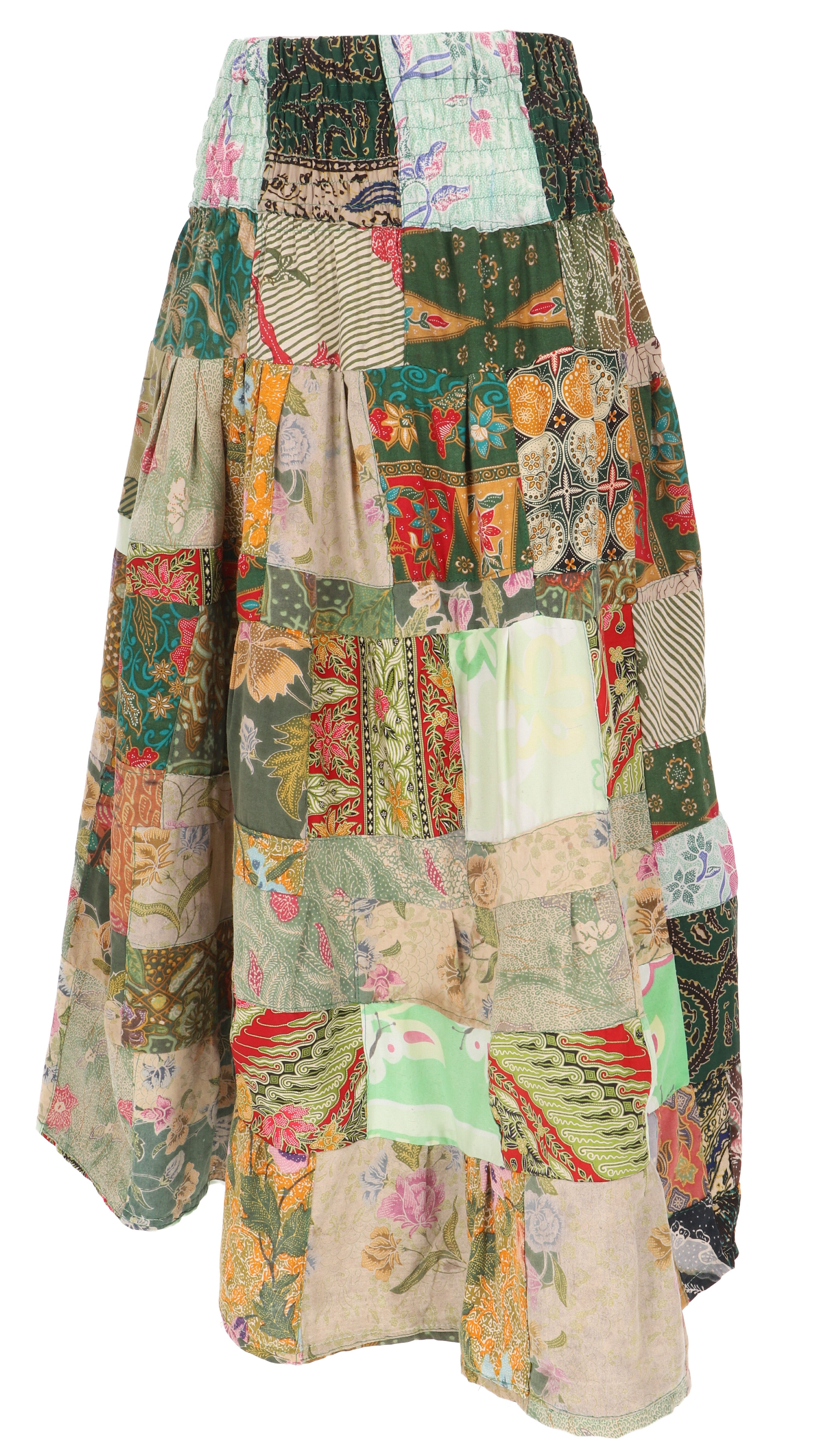 Guru-Shop Minirock Weit schwingender upcycling Patchwork,.. alternative Bek günstig online kaufen