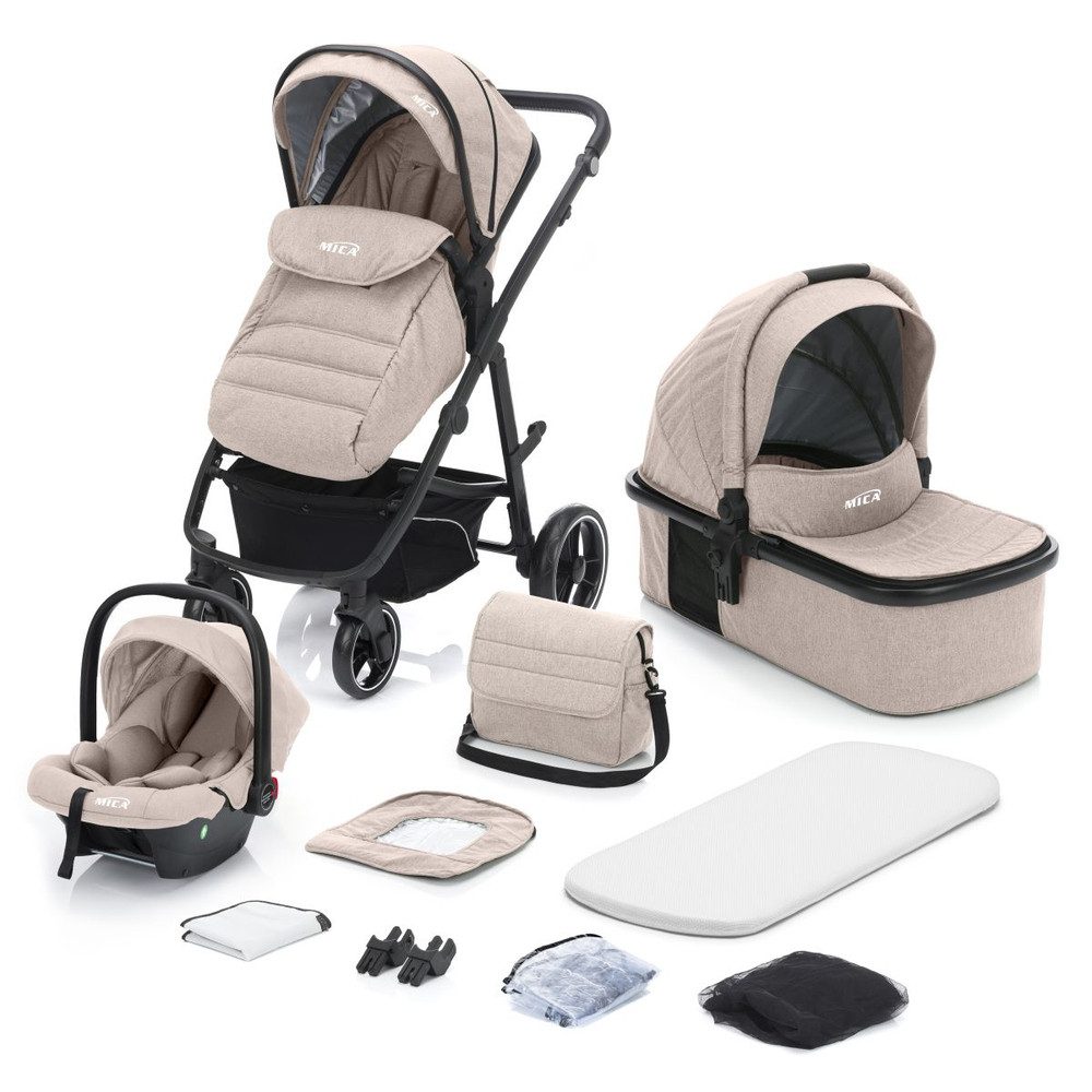 Kombi-Kinderwagen Kinderwagenset - Jaguar - Farbe: sand