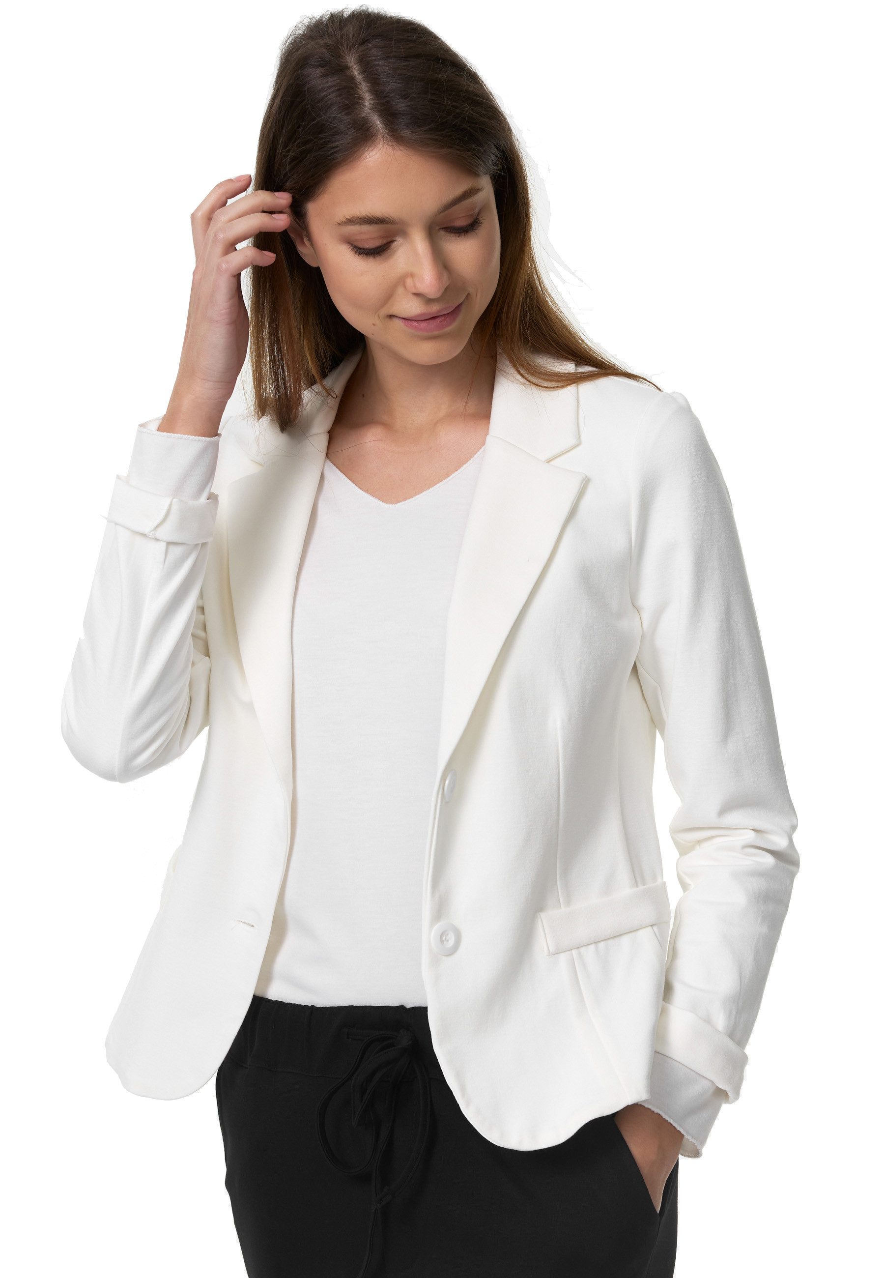 Rayshyne Kurzblazer PM-011 (Sportliches Sakko Business Blazer mit Reverskragen)
