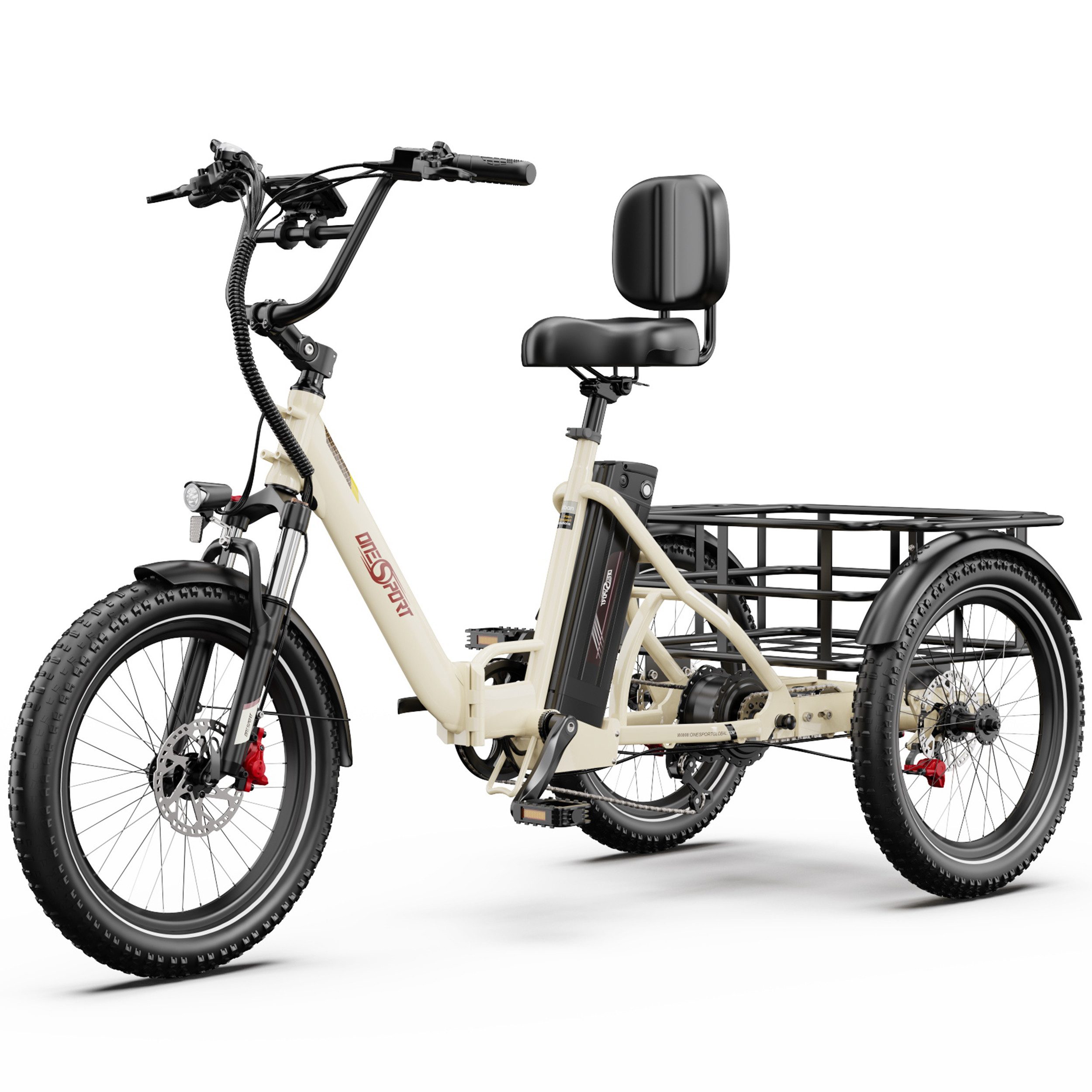 Onesport E-Bike Cityrad OT30 Pro 3 rad Faltbares Damen u. Herren E-Fahrrad 864WH, 90 km, Kettenschaltung, Heckmotor, 864 Wh, Pedelec