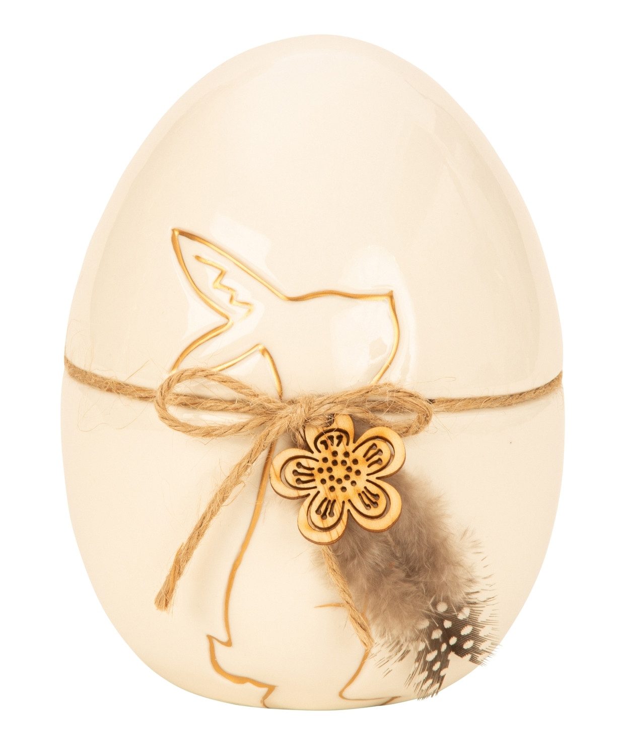Mel-O-Design Osterei IKO Osterei Porzellan 9583 (Porzellan Ei, Tischdeko, Osterdekoration), Frühlingsdeko, Oster Deko, Kleines Geschenk zu Ostern