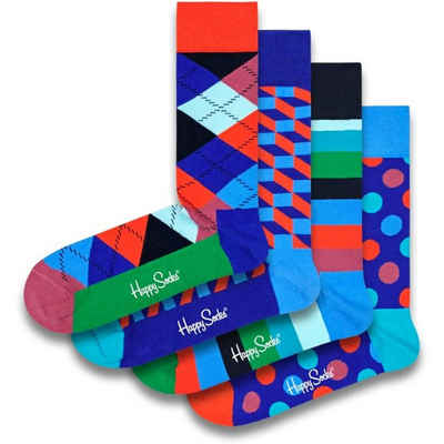 Happy Socks Basicsocken Happy Socks Geschenkbox CLASSIC 4 Paar Mehrfarbig 36/40
