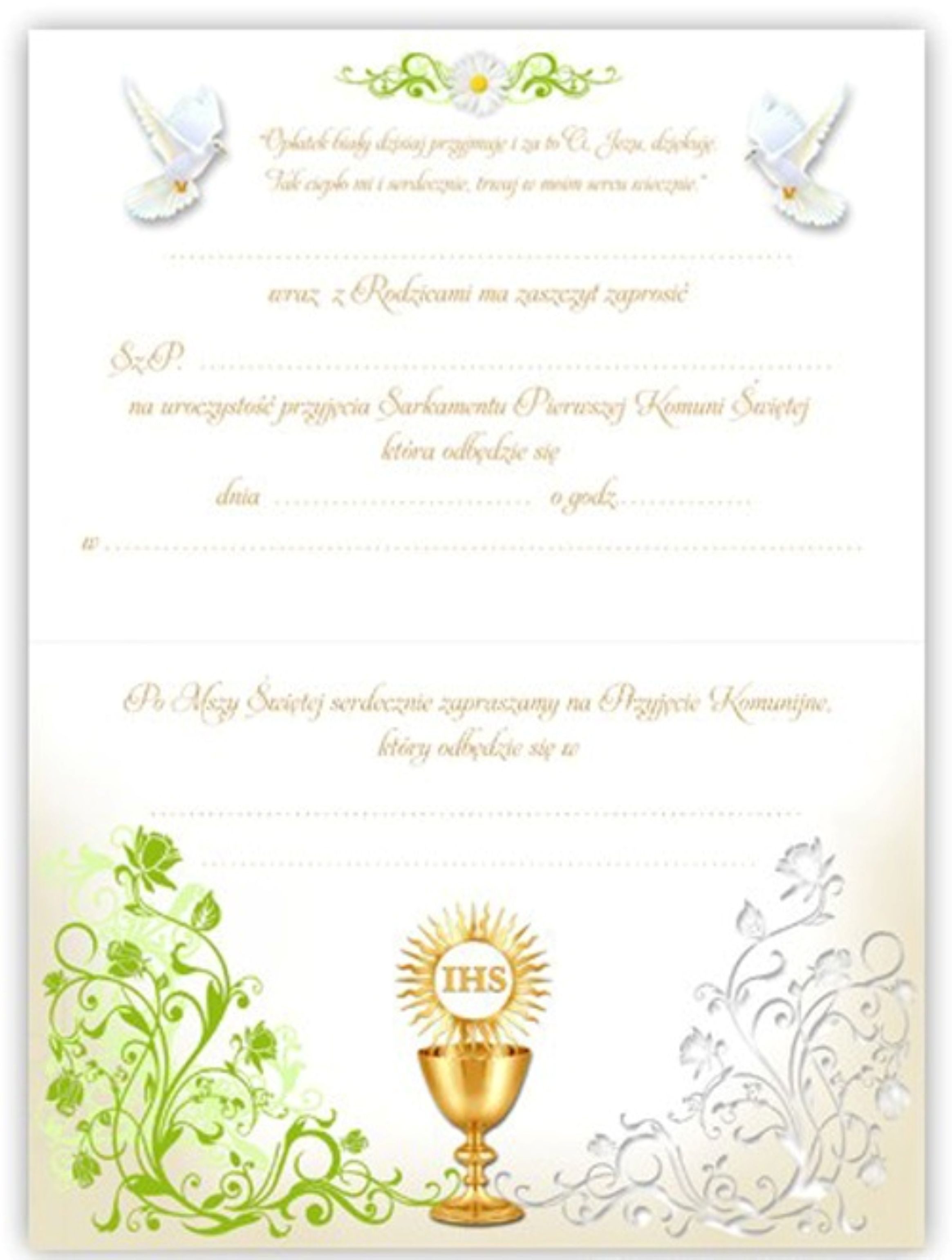 Festivalartikel Einladungskarten Einladungskarte Erstkommunion mit Umschlag 1 Stück