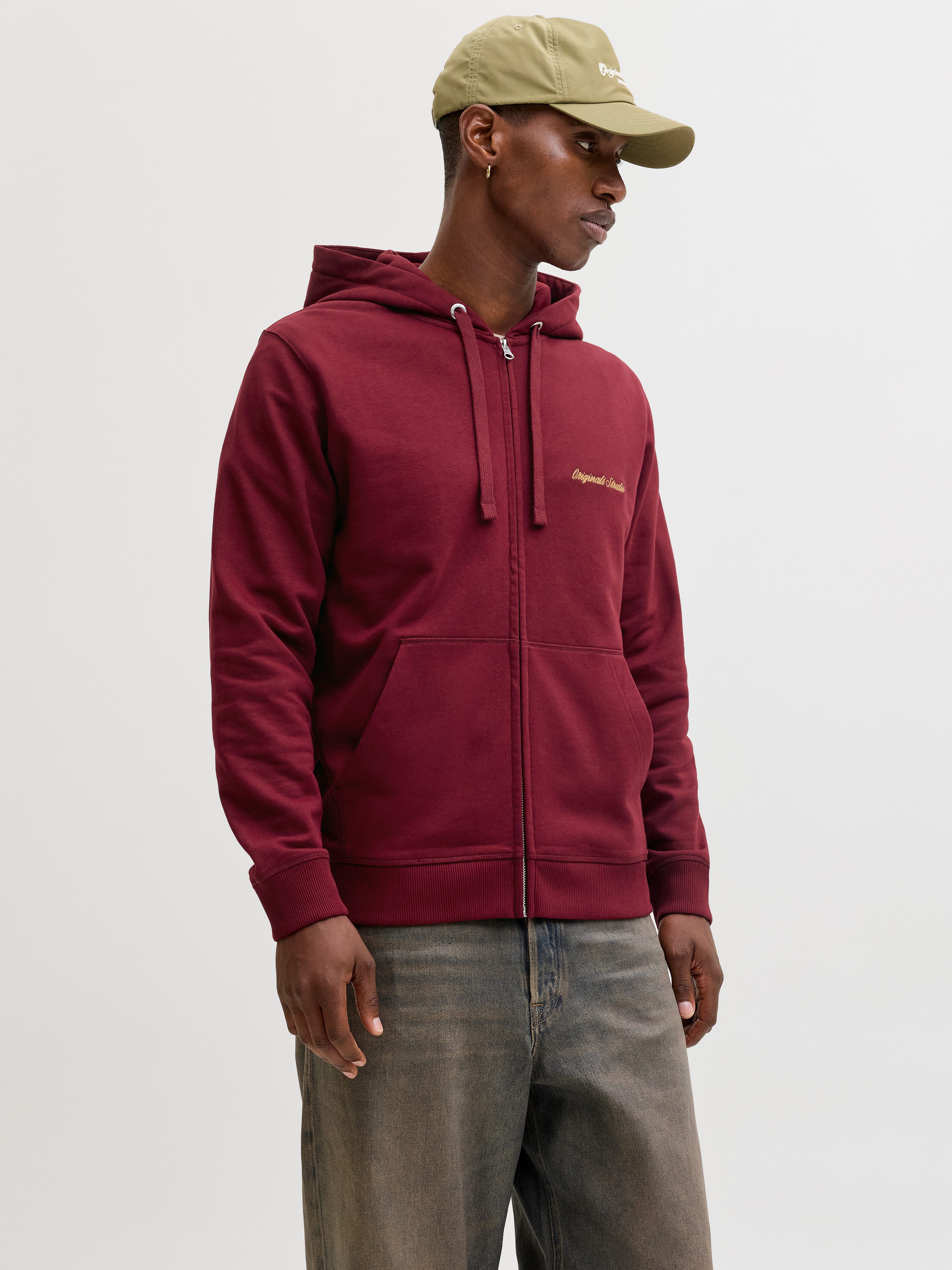 Jack & Jones Kapuzensweatshirt JORNORREBRO EMB SWEAT ZIP HOOD NOOS mit Stickerei