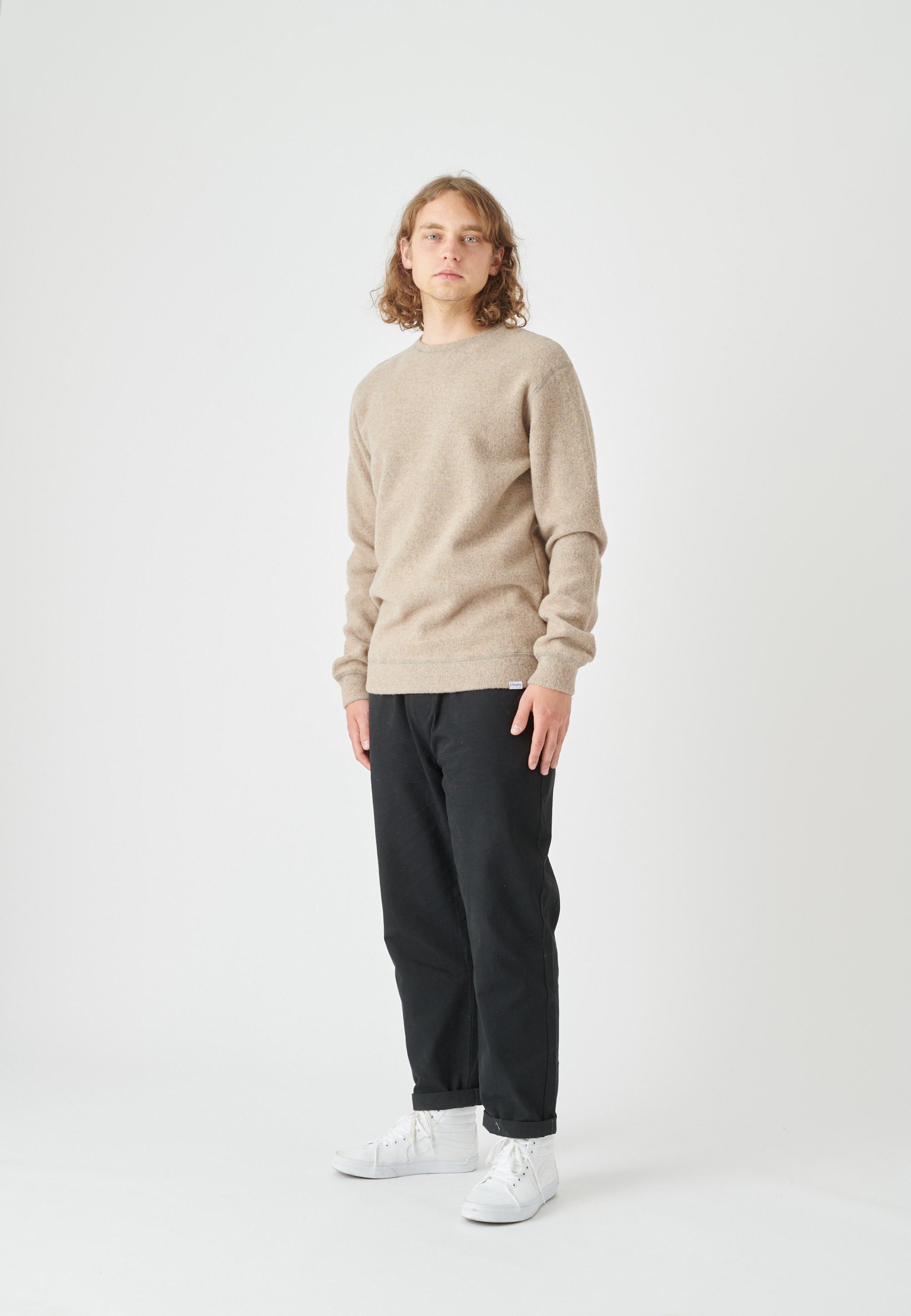 Cleptomanicx Sweatshirt Noitch gebondeter Wolle sand aus