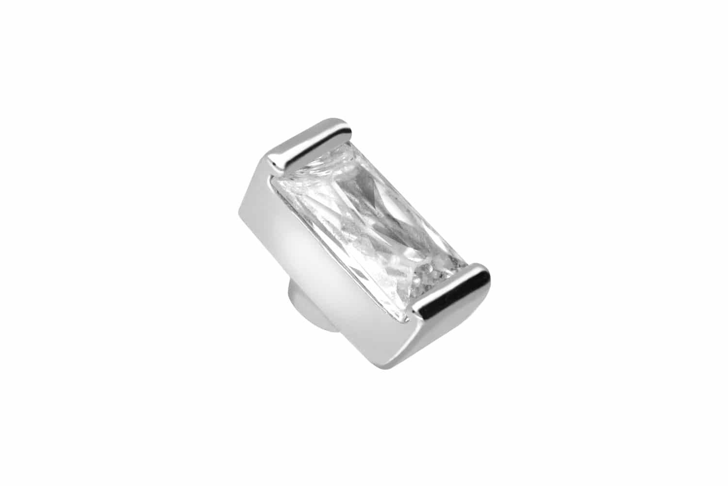 PIERCINGLINE Piercing-Set Chirurgenstahl Schraubaufsatz KRISTALL (Schraub-Aufsätze, 1-tlg)