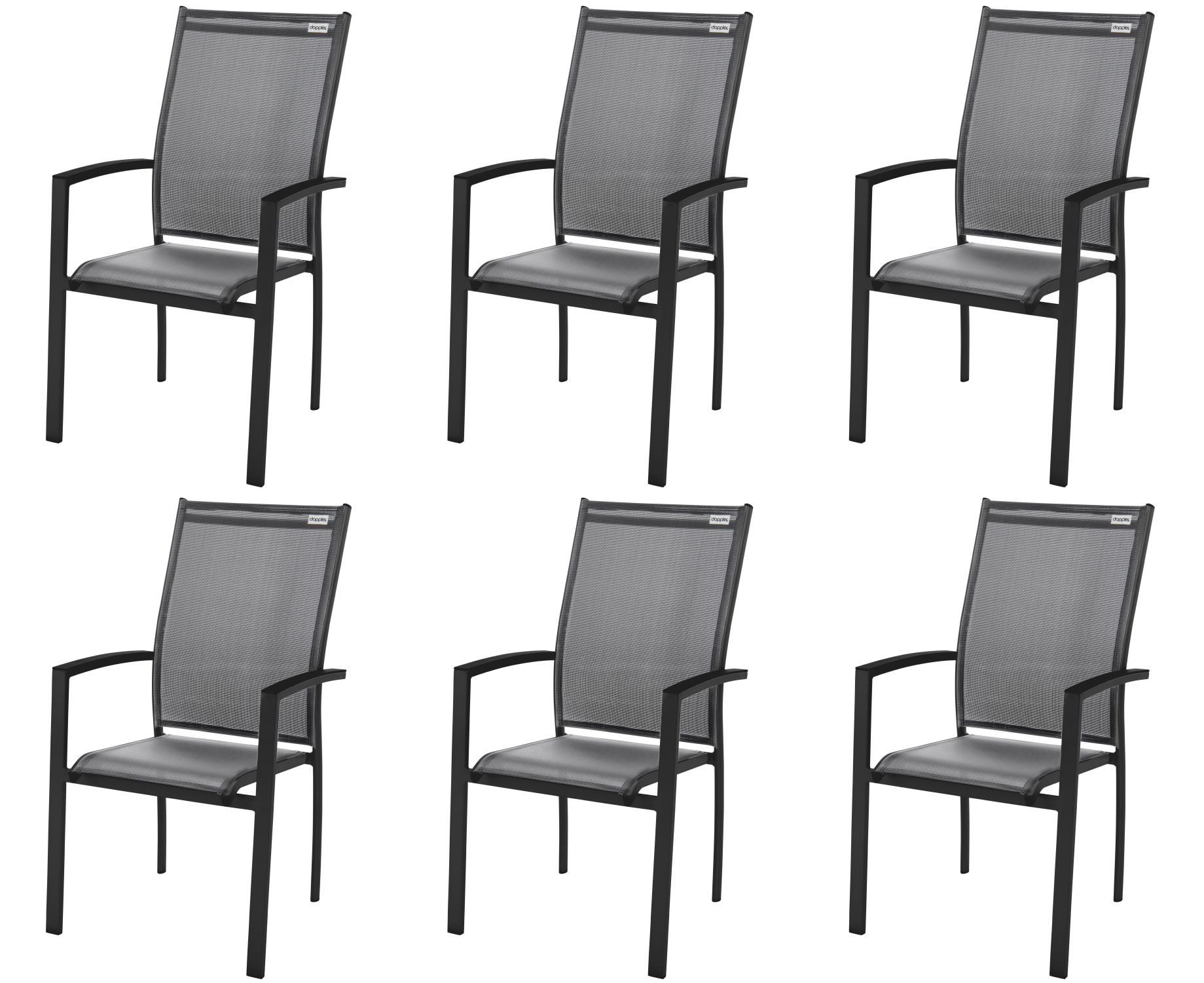 doppler® Gartenstuhl 6er Set Detroit anthr. / mixed silber