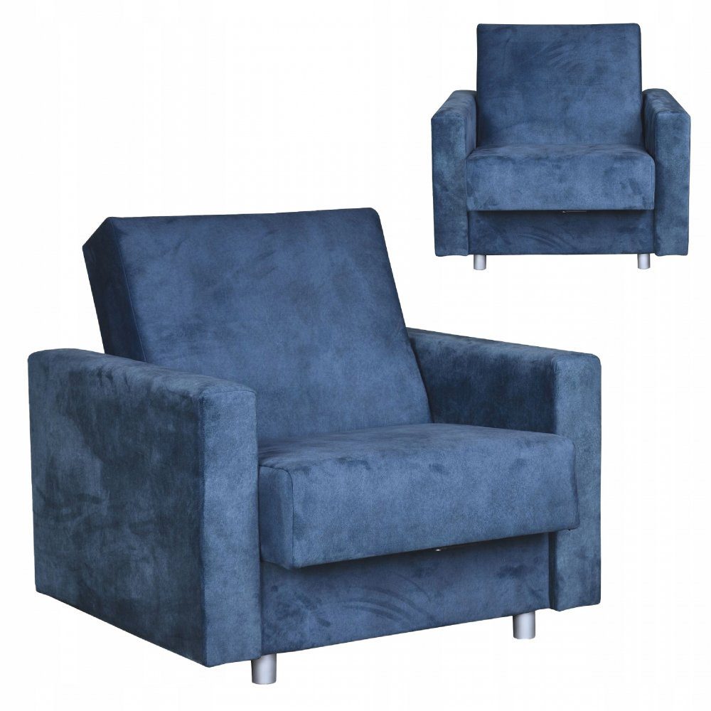 Family Meble Sessel Family Meble Schlafsessel Alicja mit Bettkasten blau 97x95x93 cm
