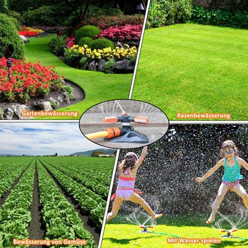 CALIYO Bewässerungssystem Garten Sprinkler, Automatische 360 ​​Rotierende Rasen Wasser, 3-Arm, Sprenger für Bewässerungsanlagen für,Pflanzen,Blumen,Gemüse