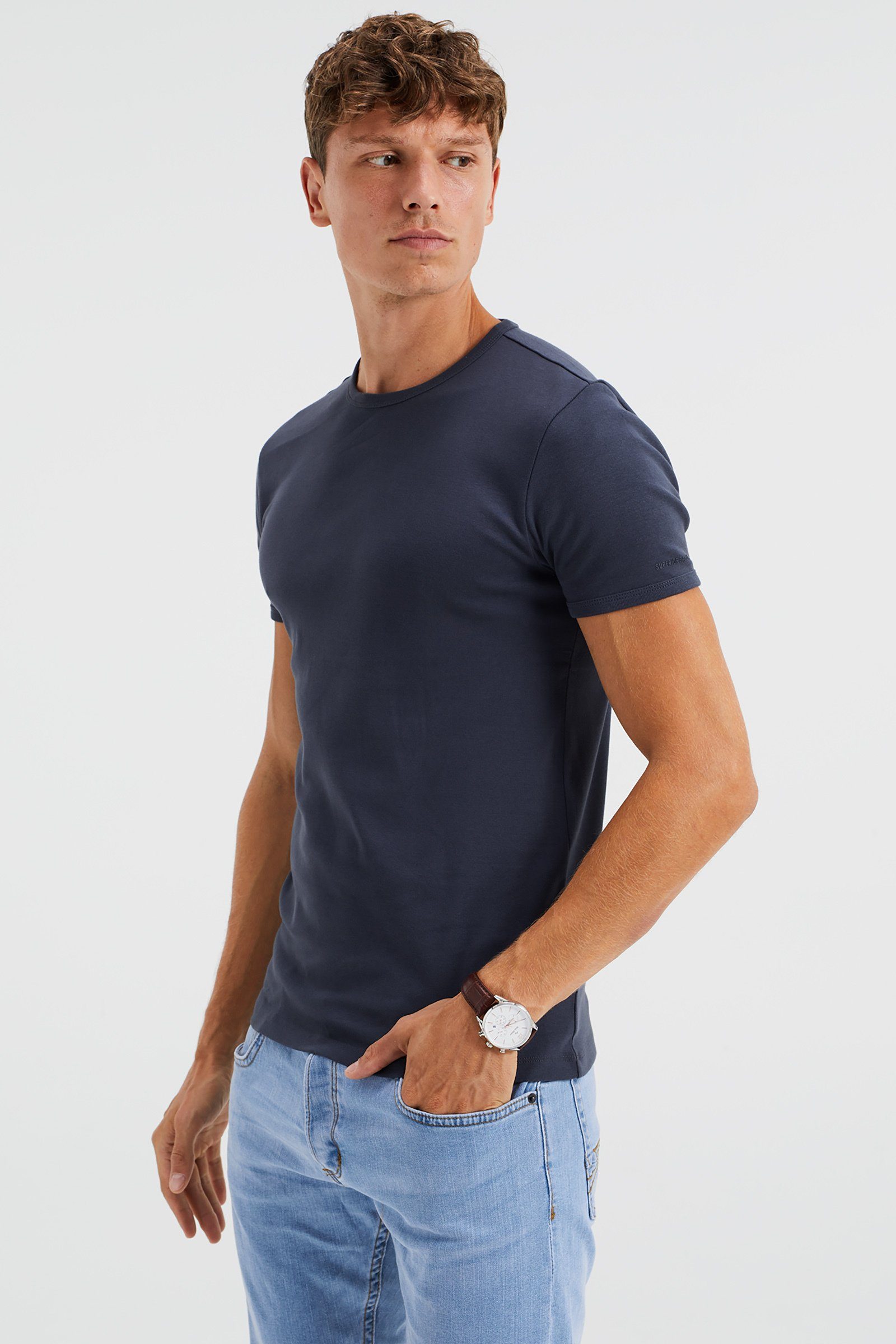 T-Shirt (1-tlg) WE Marineblau Fashion