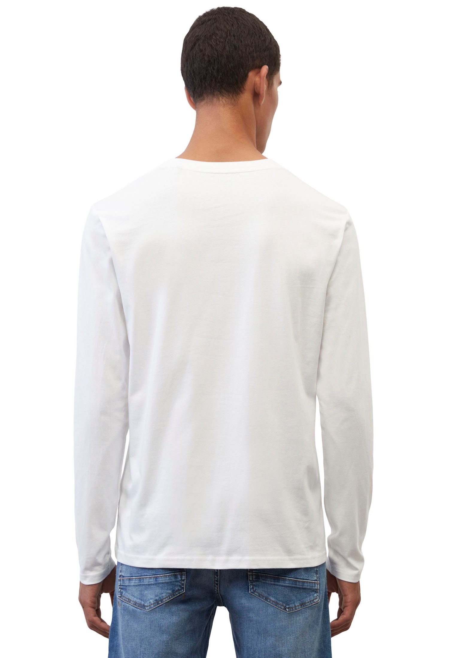 Marc O'Polo Langarmshirt mit dezentem vorne white Logo-Print