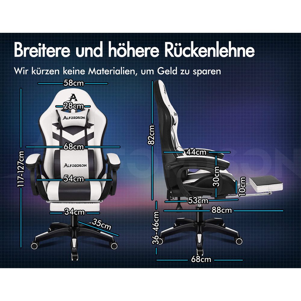 ALFORDSON Gaming-Stuhl 12 RGB LED-Farben Fernbedienung, günstig online kaufen