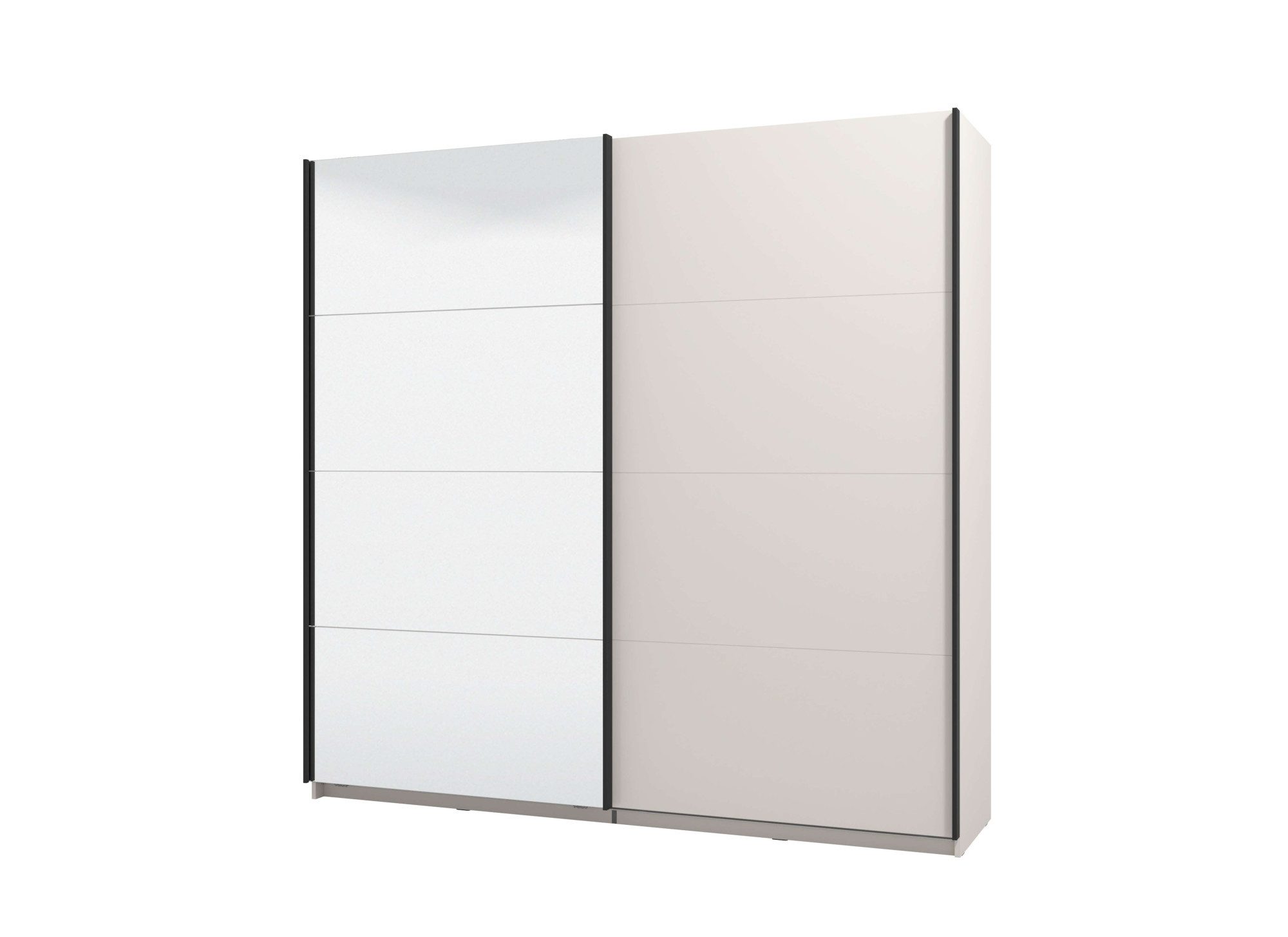 Home affaire Schwebetürenschrank Lucca, Kleiderschrank mit Spiegel und Glastür, FSC®-zertifiziert wahlweise mit 3 verschiedenen Innenausstattungen, 220x62x217,5cm