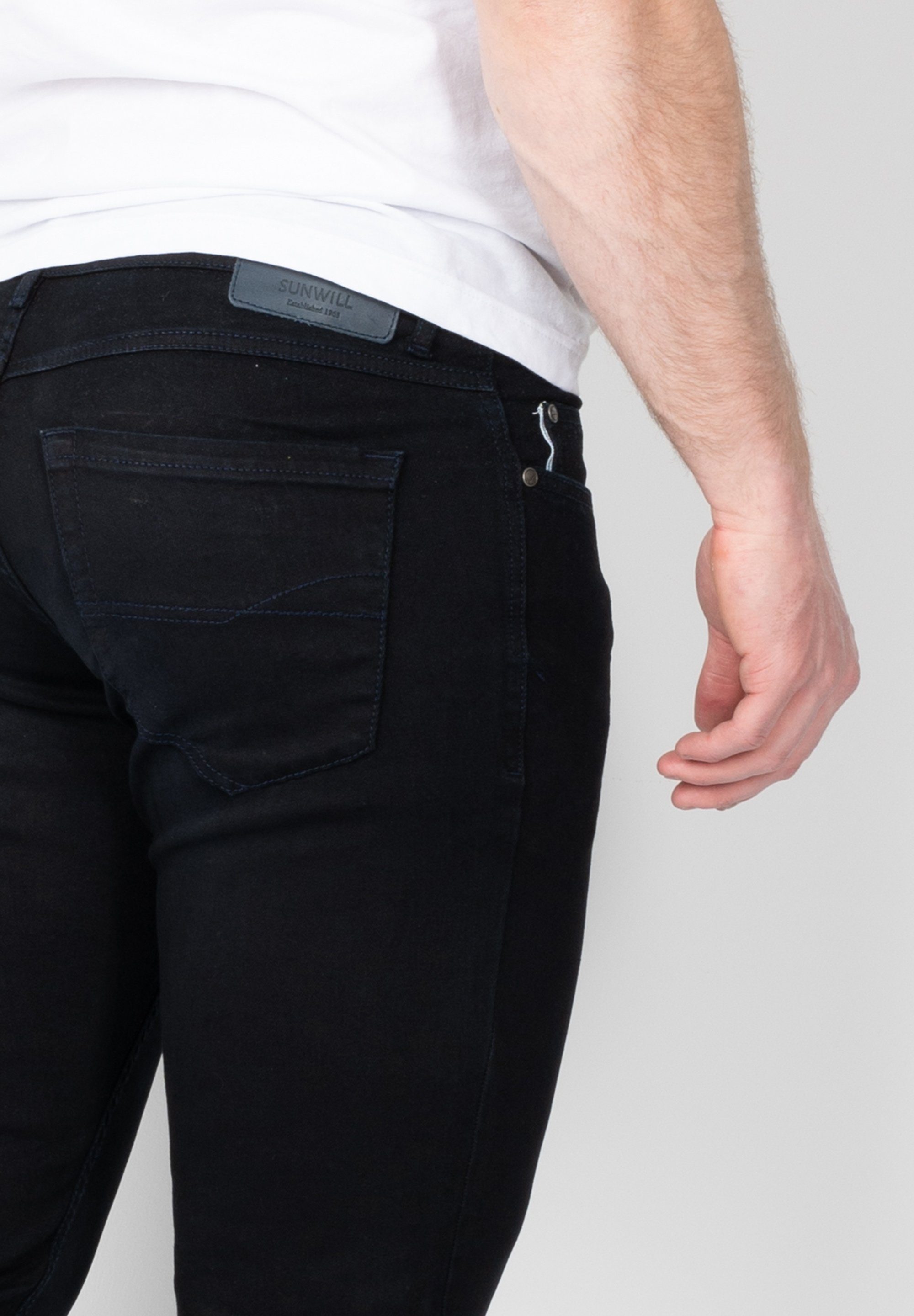 dark Straight-Jeans navy Super Stretch Fit Fitted SUNWILL in